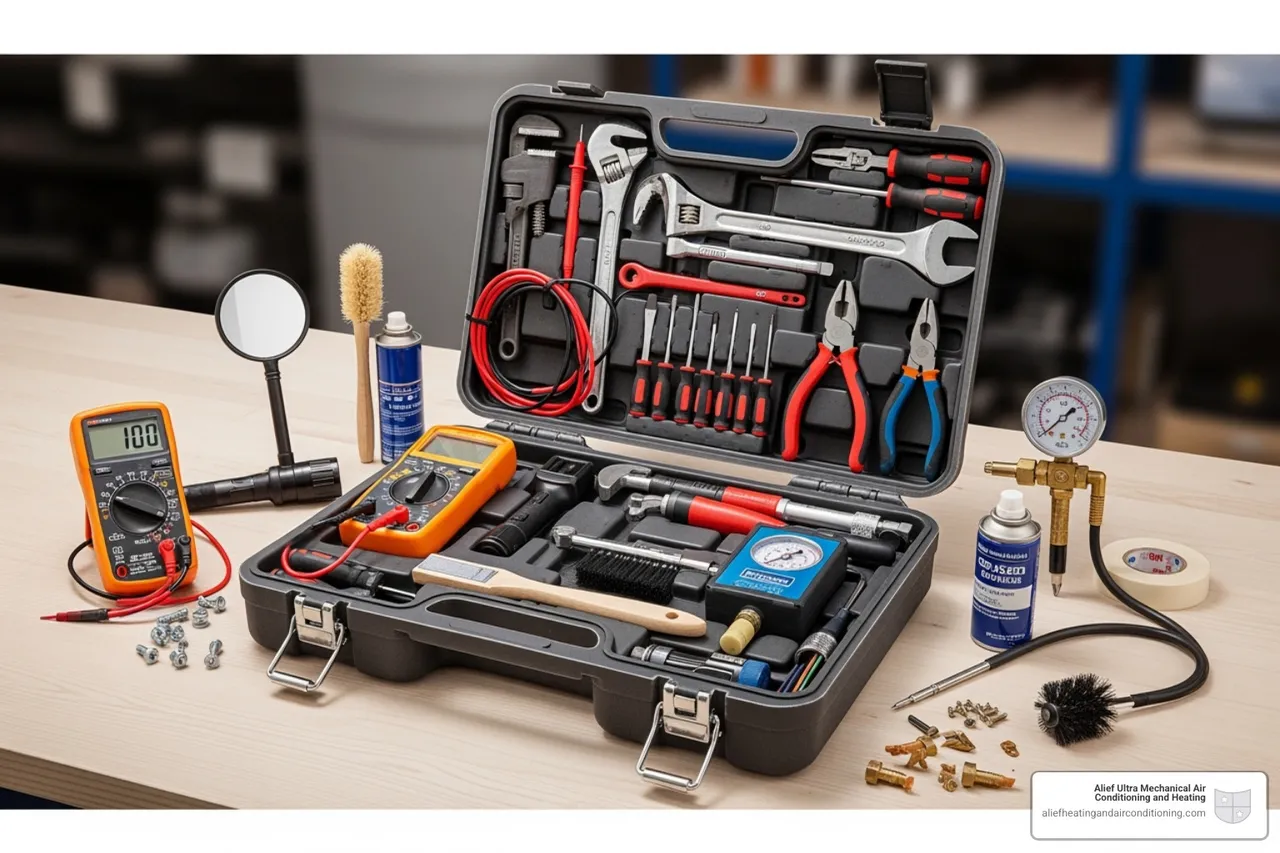 technician's toolkit for a furnace inspection - furnace repair houston