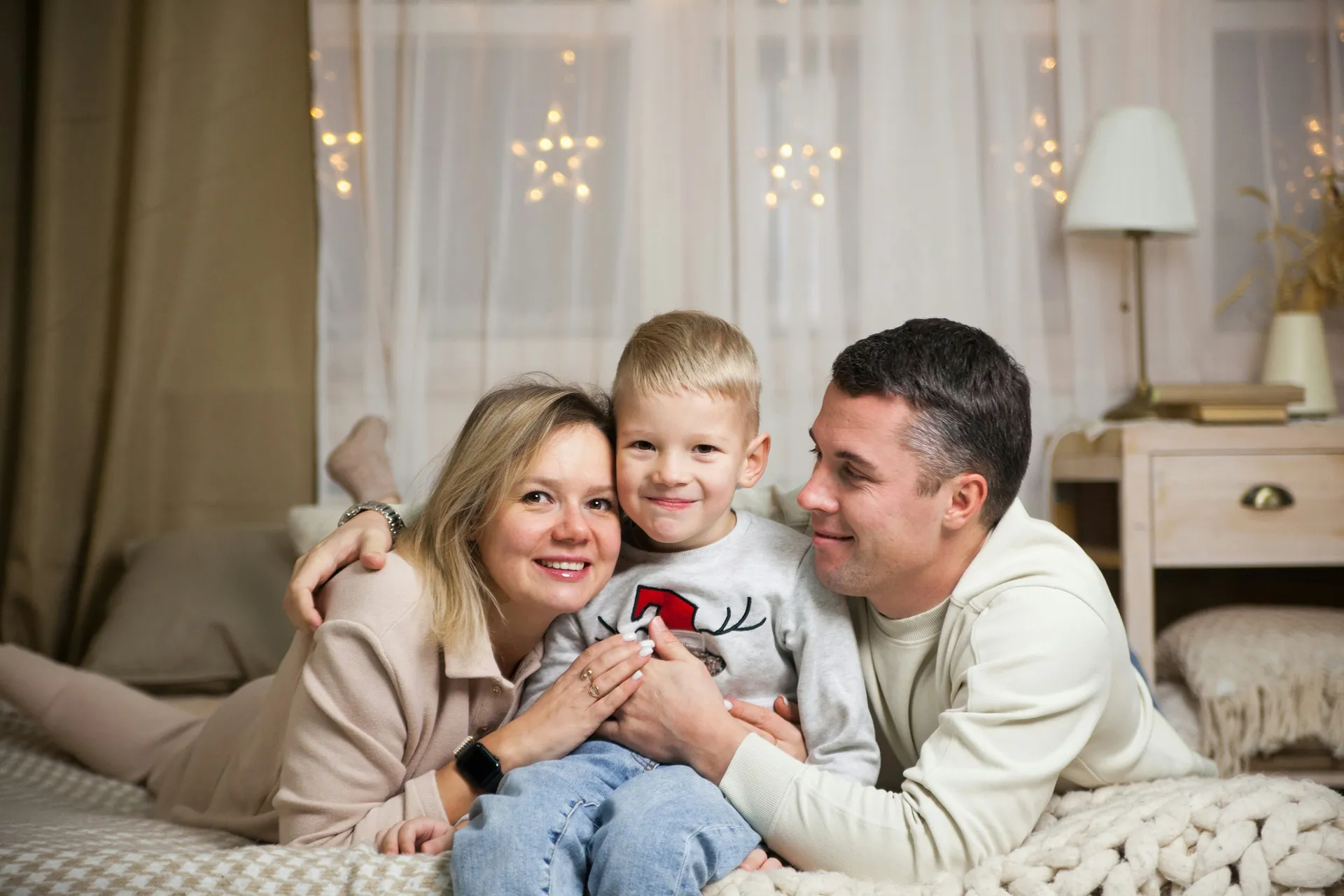 Happy family enjoying comfortable home environment with efficient HVAC system - ductless mini-splits houston